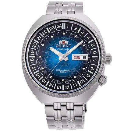 Orient Revival World Map RA-AA0E03L19B Blue Dial Stainless Steel Band