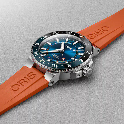Oris Carysfort Reef 01-798-7754-4185-Set-RS Blue Dial Orange Rubber Strap Limited Edition