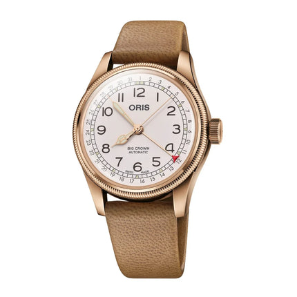 Oris Big Crown Pointer Date Father Time Limited Edition 01 754 7741 3161-Set White Dial Brown Leather Strap