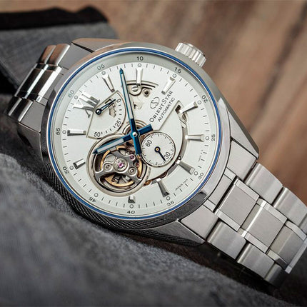 Orient Star Contemporary RE-AV0113S Automatic Men Open Heart White Dial Metal Strap