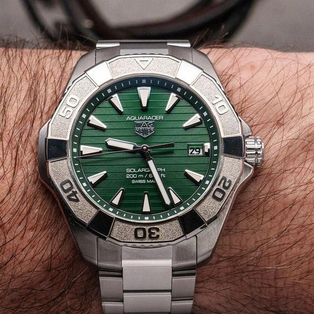 TAG Heuer Aquaracer Professional 200 Solargraph 40mm Green Dial Stainless Steel WBP1118.BA0047