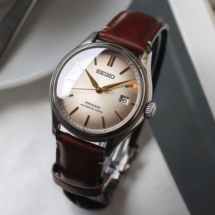 Seiko Presage Classic SPB529J1 Automatic Brown Dial Upcycled Leather Strap Limited Edition