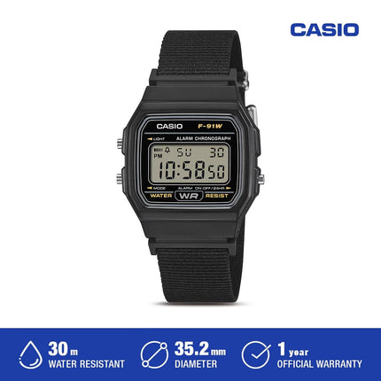 Casio Jam Tangan Pria Digital F-91WF-1ADF