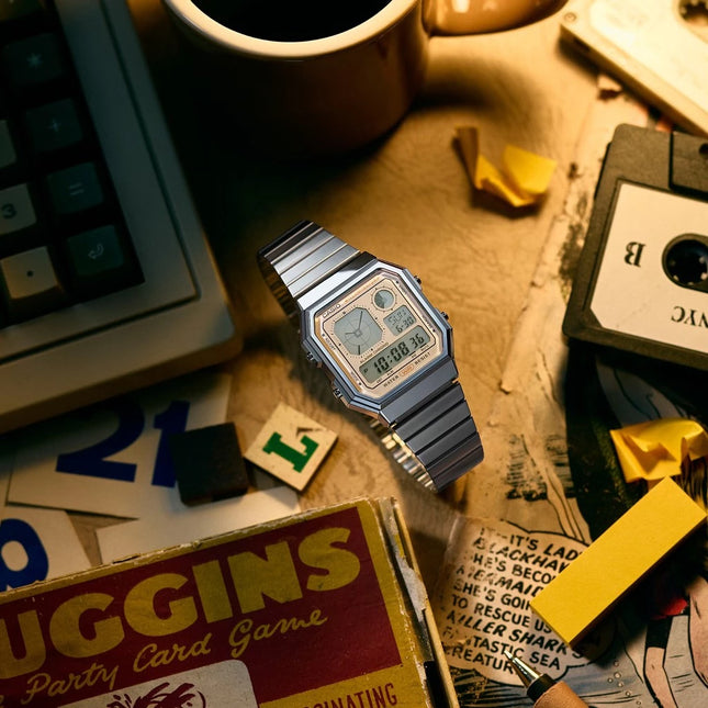 Casio General Vintage Digital Dial Stainless Steel Band A130WE-9ADF