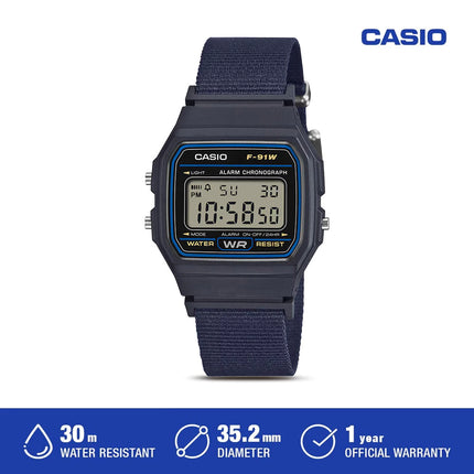 Casio Jam Tangan Pria Digital F-91WF-2ADF