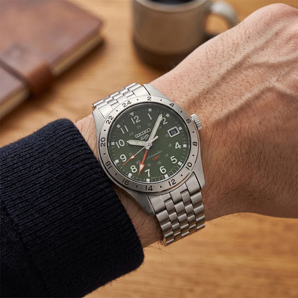 Seiko 5 Sport Field GMT HBD001K1 Green Dial Stainless Steel Band
