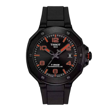 Tissot T-Race Powermatic 80 41mm T-Sport T141.807.37.057.00 Men Black Dial Black Silicone Strap
