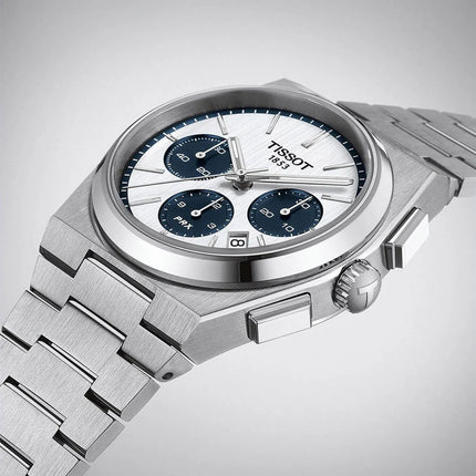 Tissot Automatic PRX Chronograph 42mm T-Classic T137.427.11.011.01 Blue Panda Stainless Steel Strap