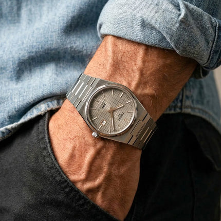 Tissot PRX 38mm T-Classic T137.807.44.061.00 Men Anthracite Dial Grey Titanium Strap