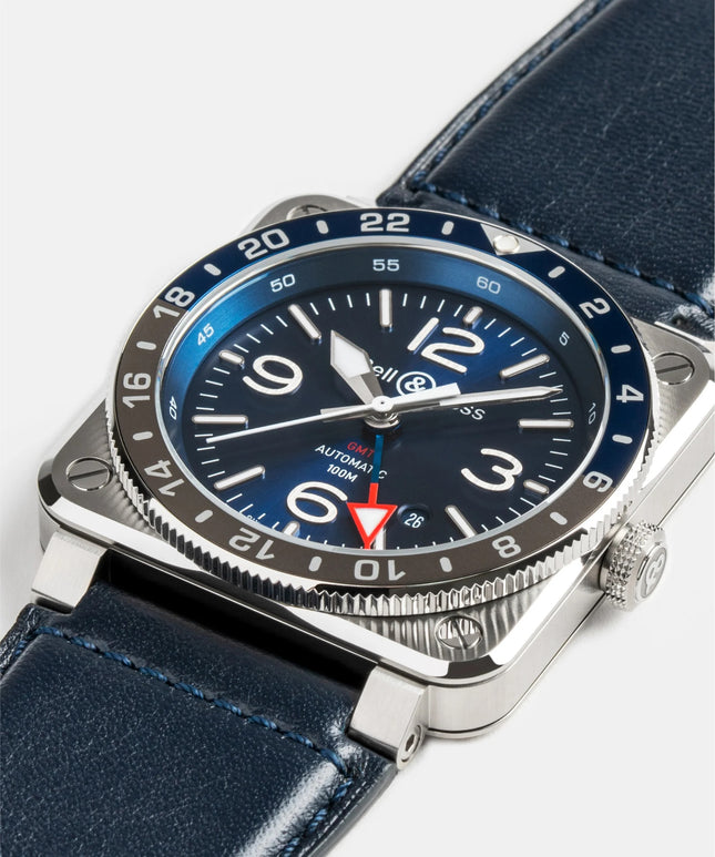 BellRoss BR-03 GMT Blue 42mm BR0393-BLU-ST/SCA