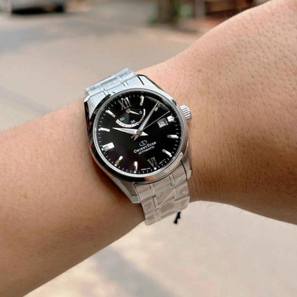 Orient Star RE-AU0004B Men Contemporary Date Black Dial Stainless Steel Strap